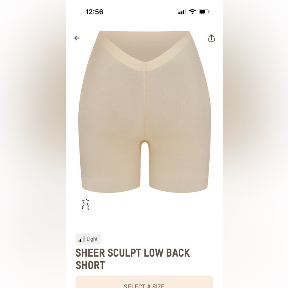 Skims Sheer Sculpt Low Back Shapewear